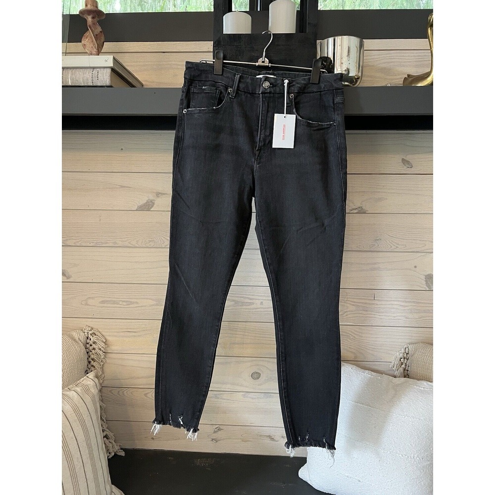 Good American Jeans Good Legs Crop  Size‎ 12 31 Black NEW w/ tags $166